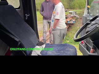 Inside a truck at a rest area – spontaneous gay encounter