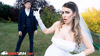 BangVan - Runaway Bride in Weddting Dress Marica Chanelle got Cheated and Seeks Payback!